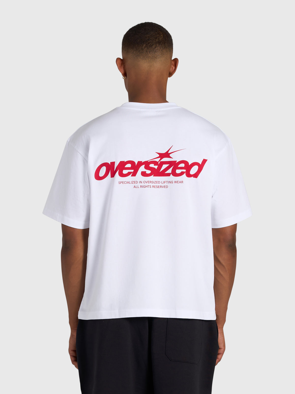 Cursive Box Tee - White/Red