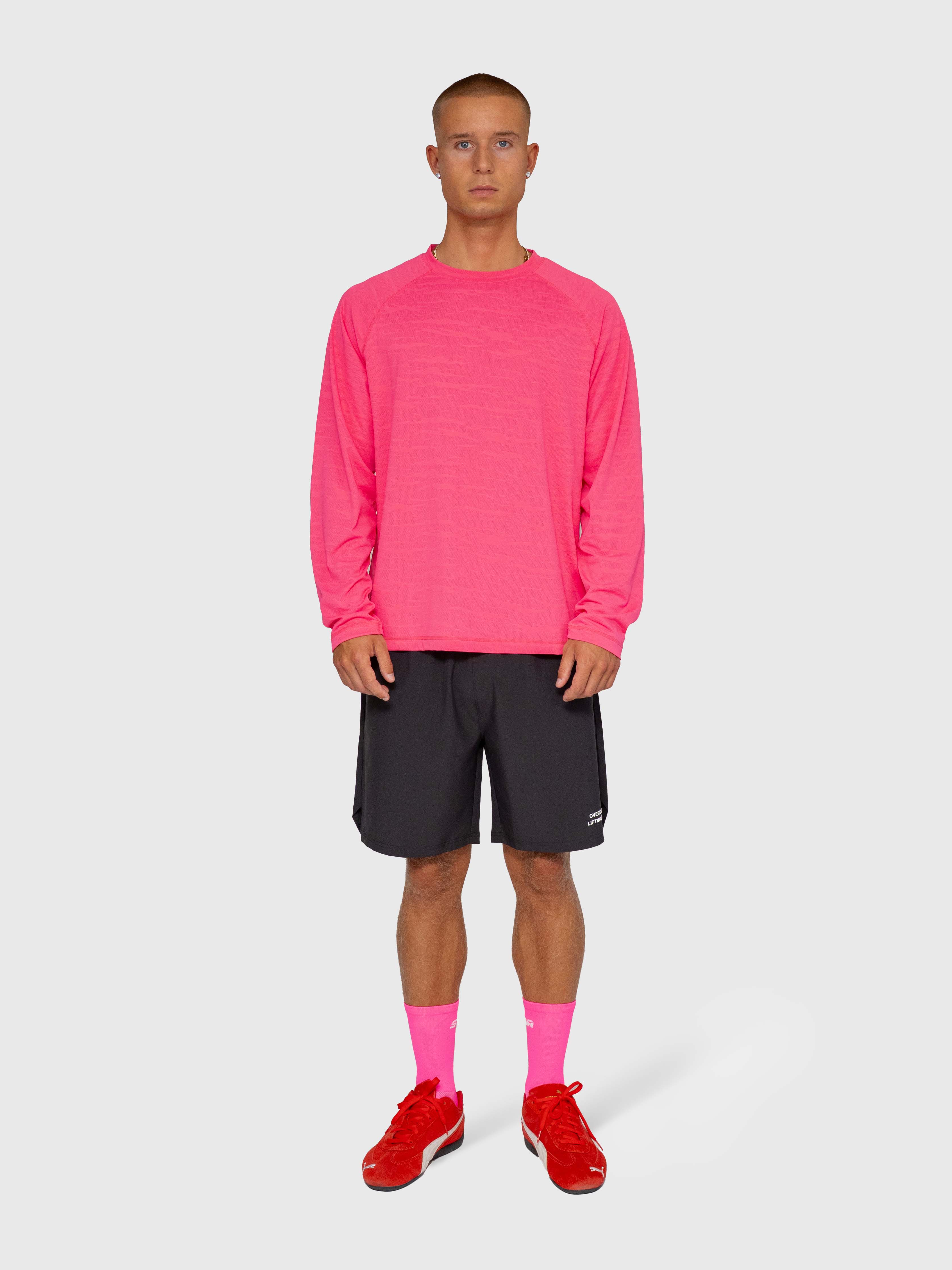 Logo Active Long Sleeve - Hot Pink/White