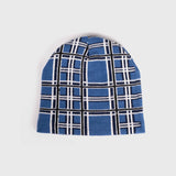 Check Beanie - Blue/White