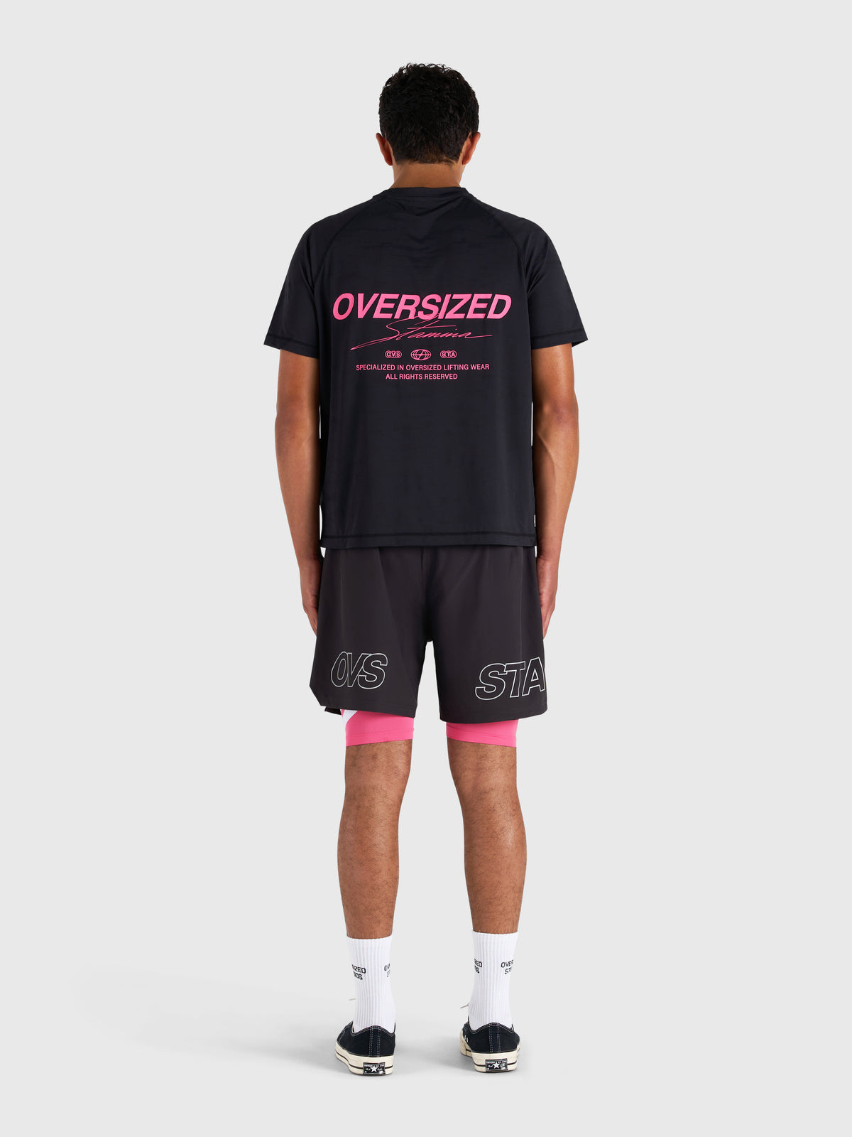 Stamina 2-1 Shorts - Black/Pink