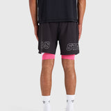 Stamina 2-1 Shorts - Black/Pink
