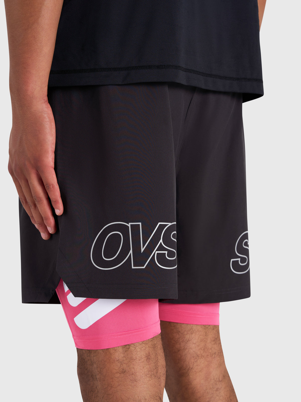 Stamina 2-1 Shorts - Black/Pink