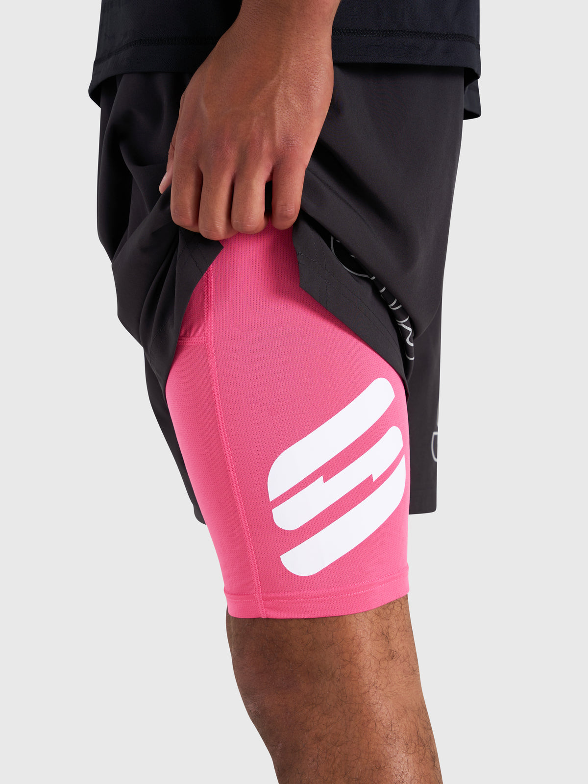 Stamina 2-1 Shorts - Black/Pink