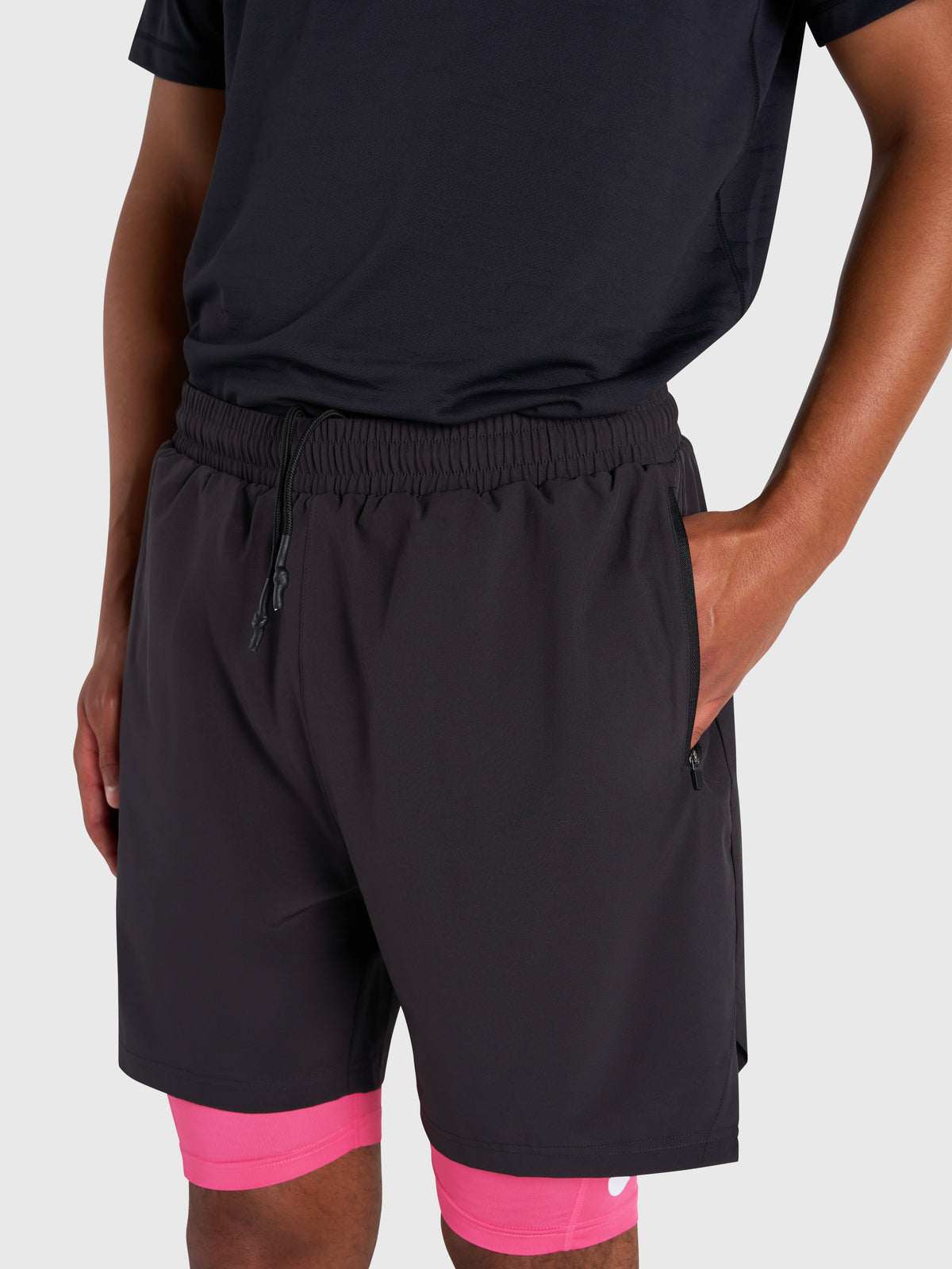 Stamina 2-1 Shorts - Black/Pink