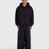 Contrast Zip Hoodie - Vintage Black/White
