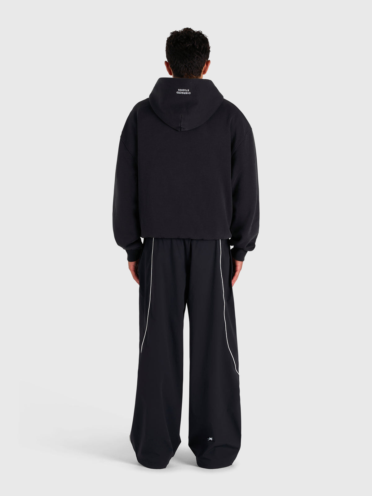 Contrast Zip Hoodie - Vintage Black/White