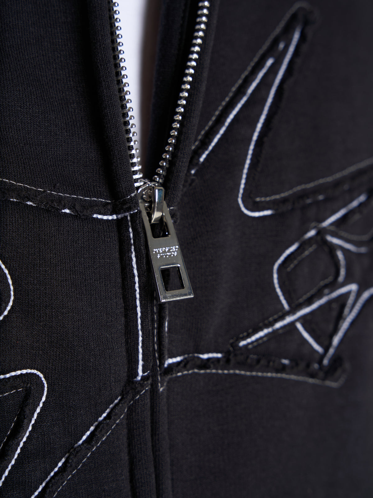 Contrast Zip Hoodie - Vintage Black/White