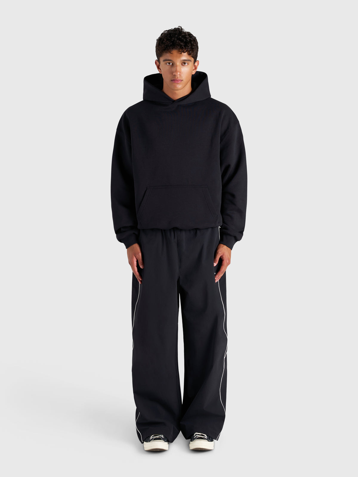Cursive Hoodie - Vintage Black/White