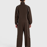 Active Track Pants - Brown/White