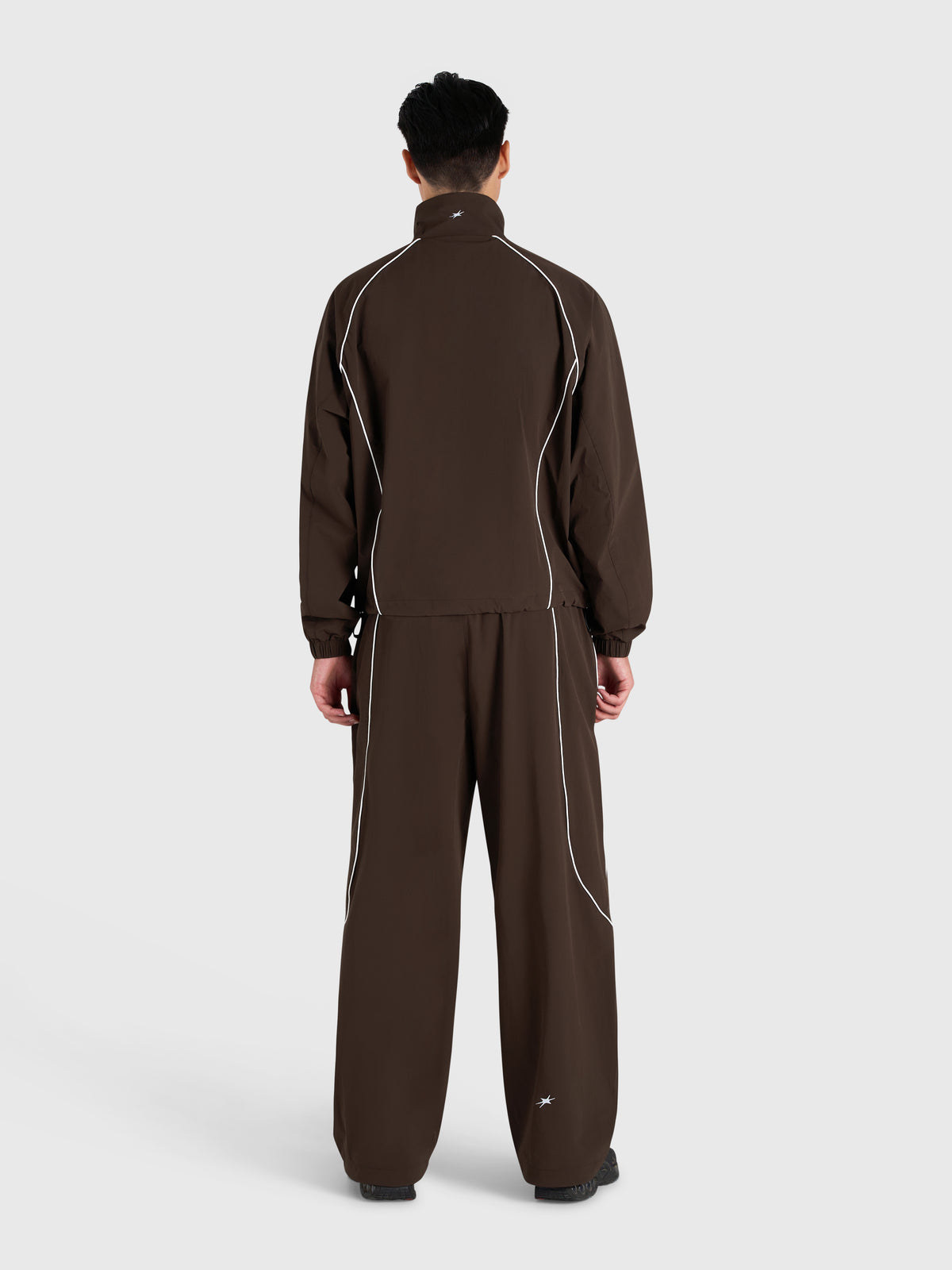Active Track Pants - Brown/White