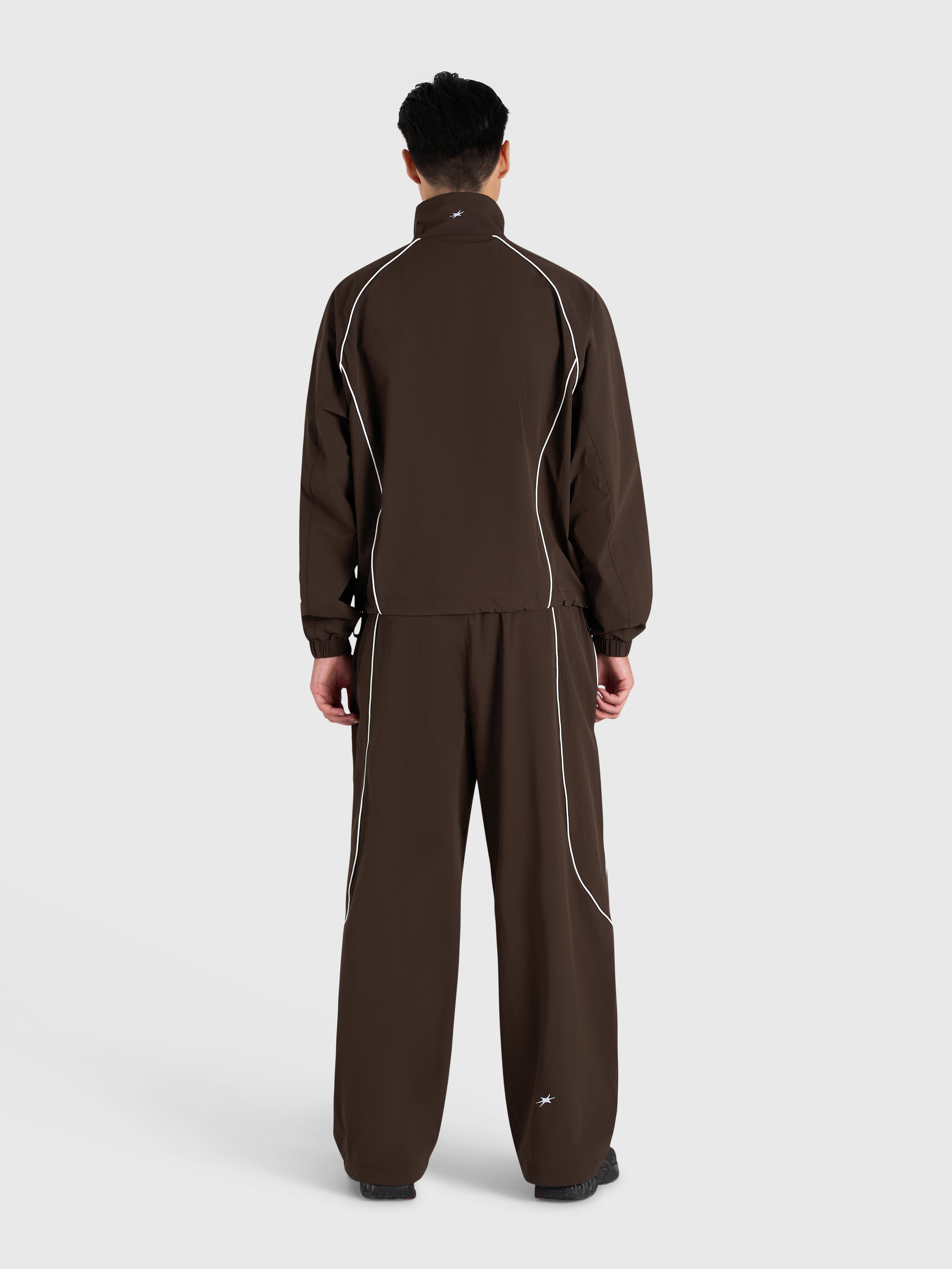 Active Track Jacket - Brown/White