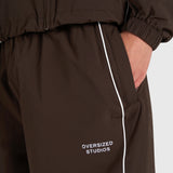 Active Track Pants - Brown/White