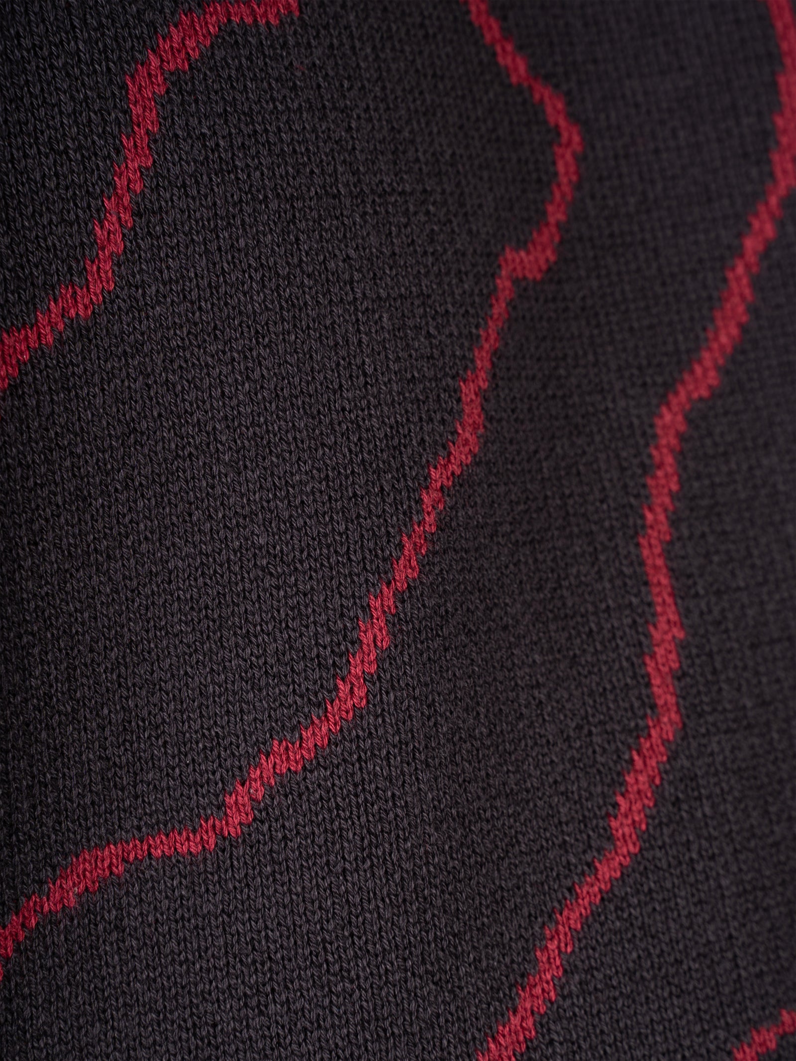 Contour Knit Sweater - Black/Red