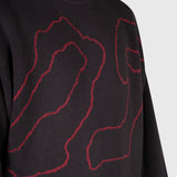 Contour Knit Sweater - Black/Red