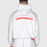Corner Hoodie - Cloudy Grey/Red