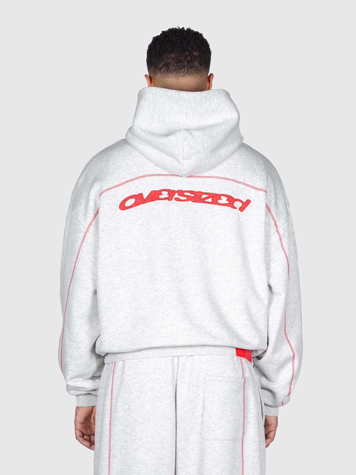 Corner Hoodie - Cloudy Grey/Red