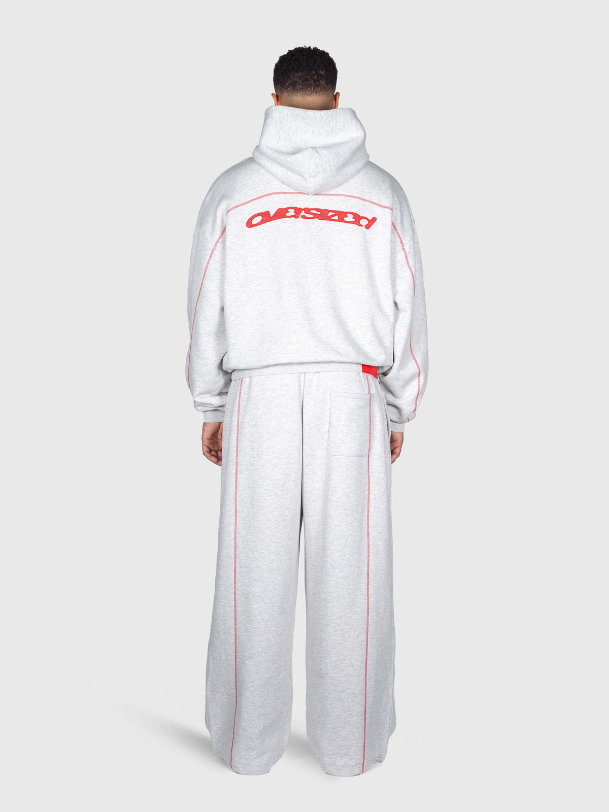 Corner Hoodie - Cloudy Grey/Red