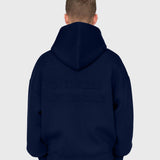 Scuba Embossed Zip Hoodie - Midnight Navy