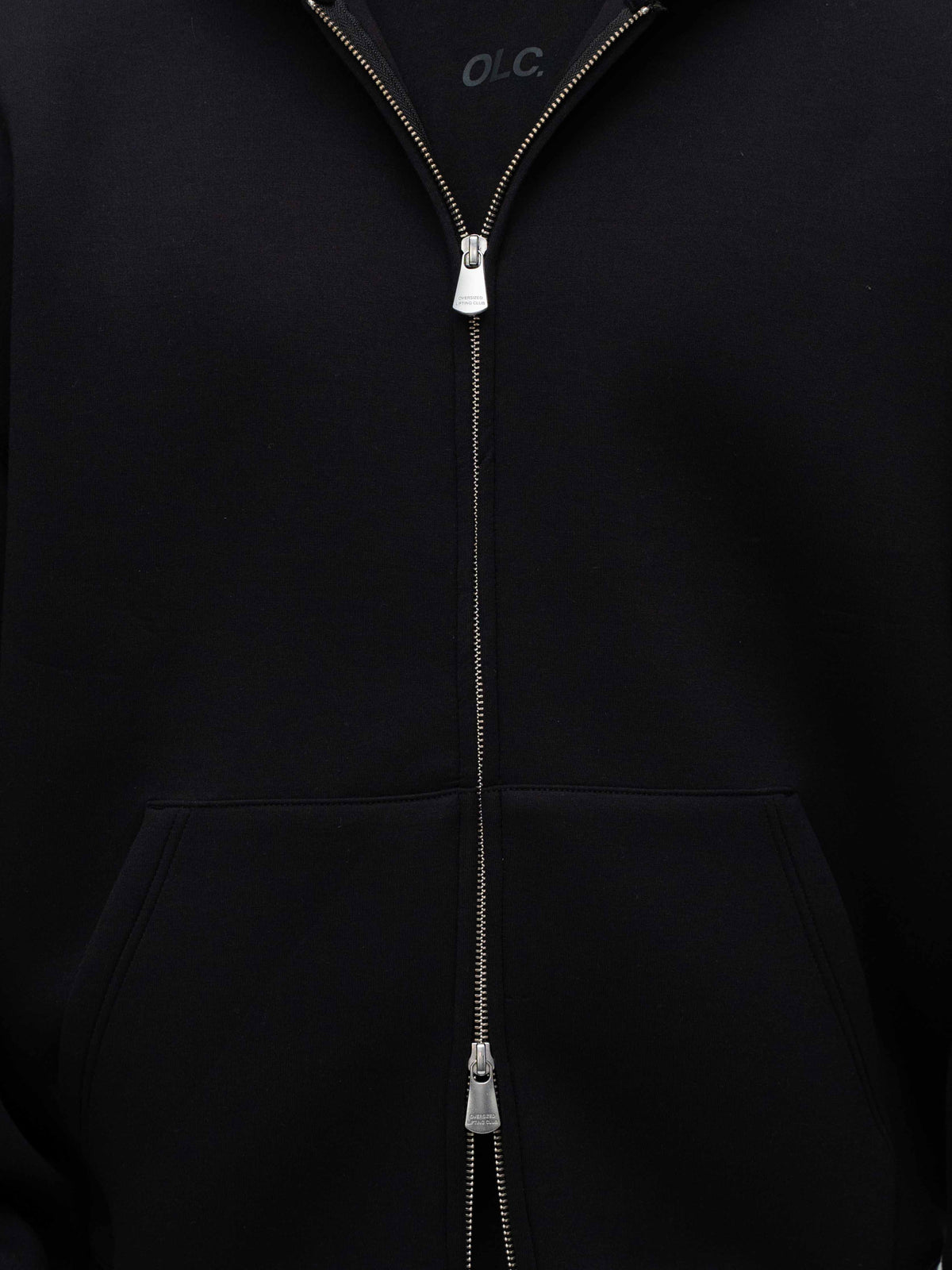 Scuba Embossed Zip Hoodie - Black