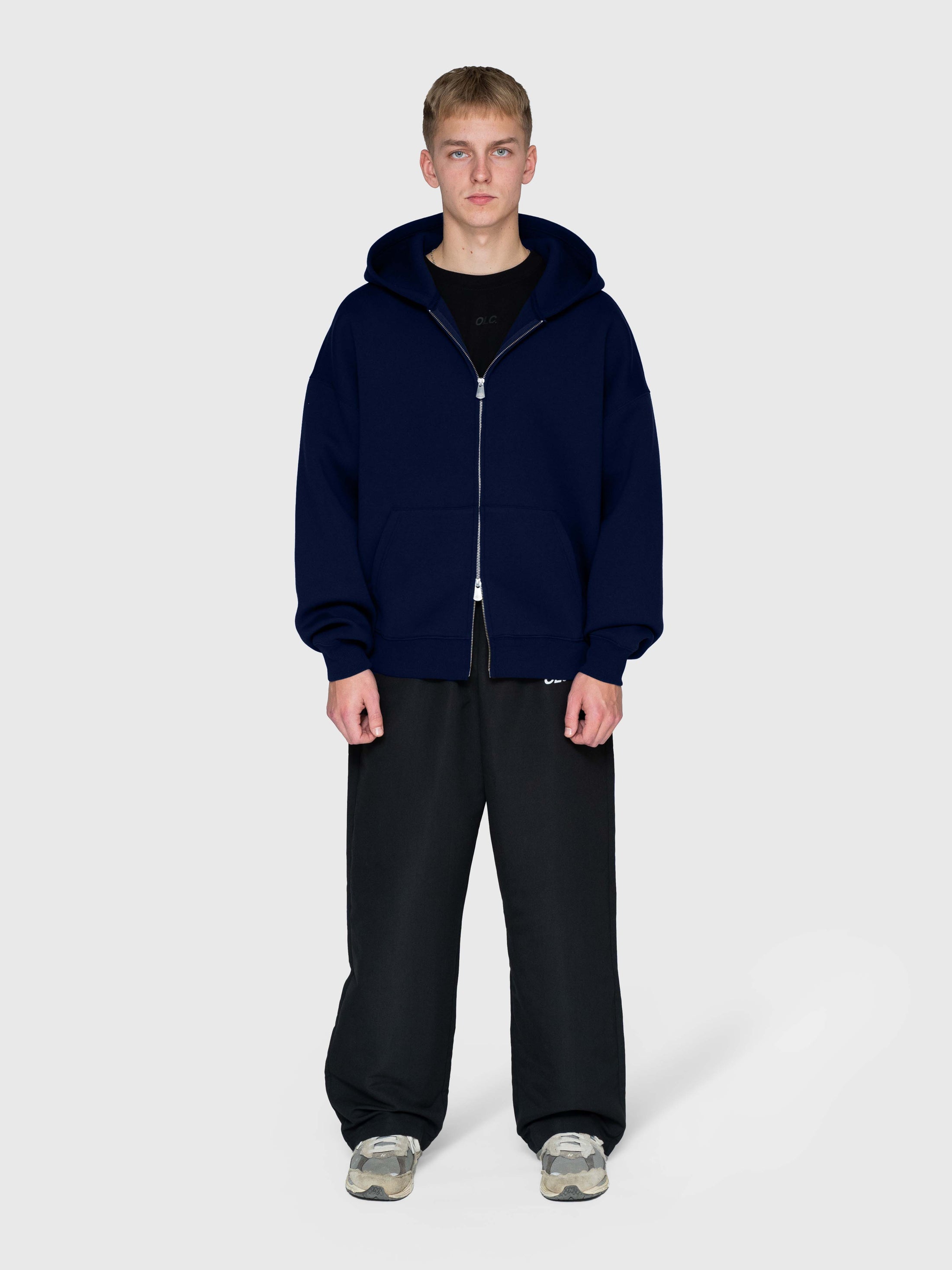 Scuba Embossed Zip Hoodie - Midnight Navy