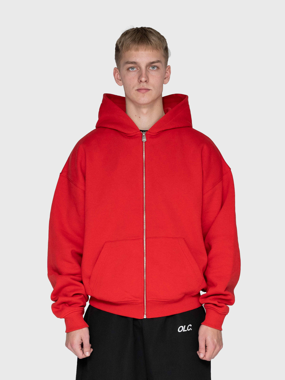Confidence Zip Hoodie - Red/White