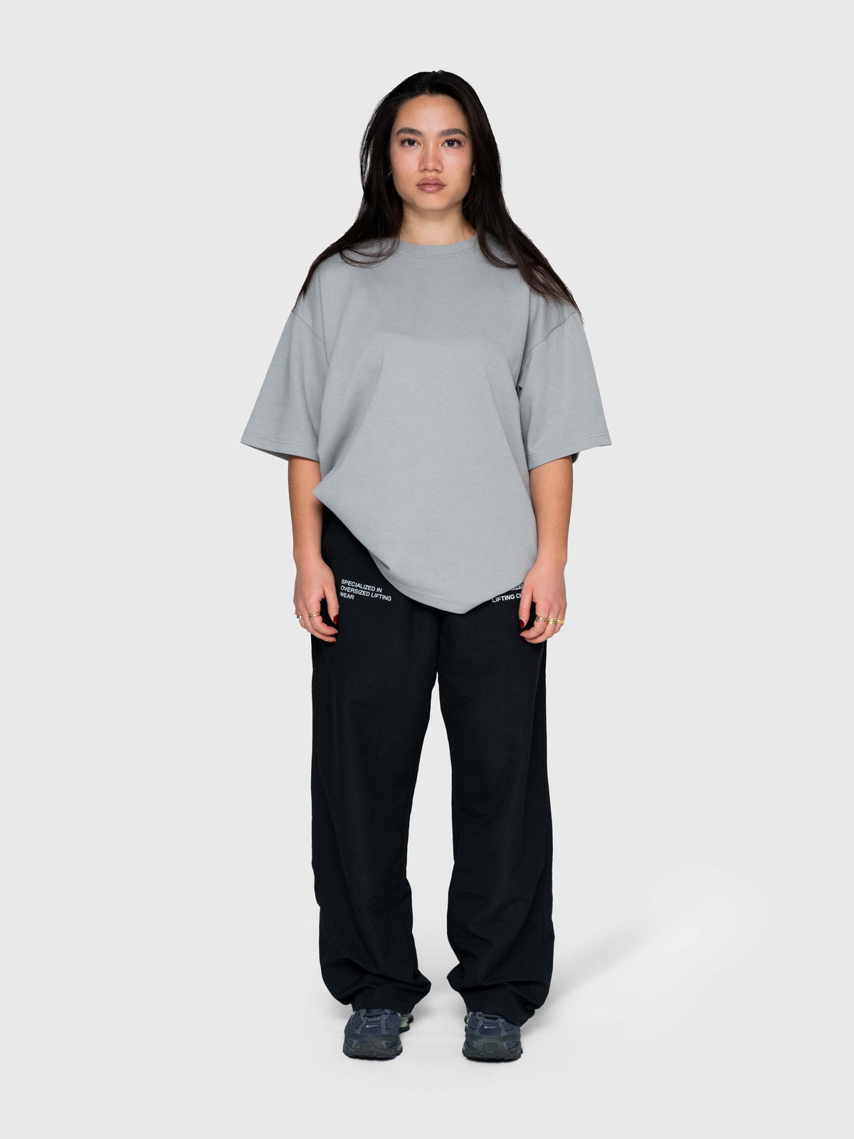 Interlock Stamina Box Tee - Neutral Gray/White