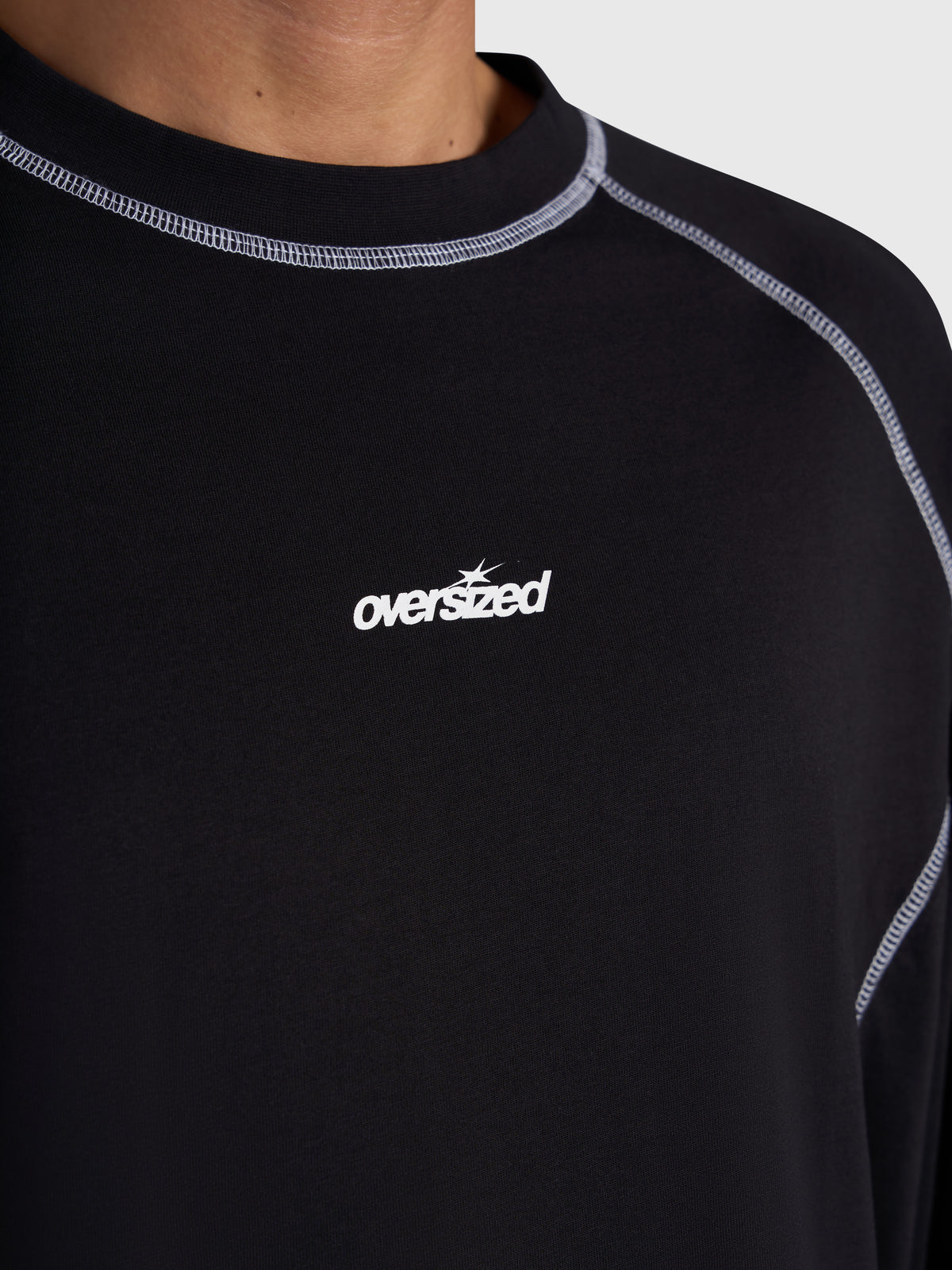 Contrast Raglan Long Sleeve - Black/White
