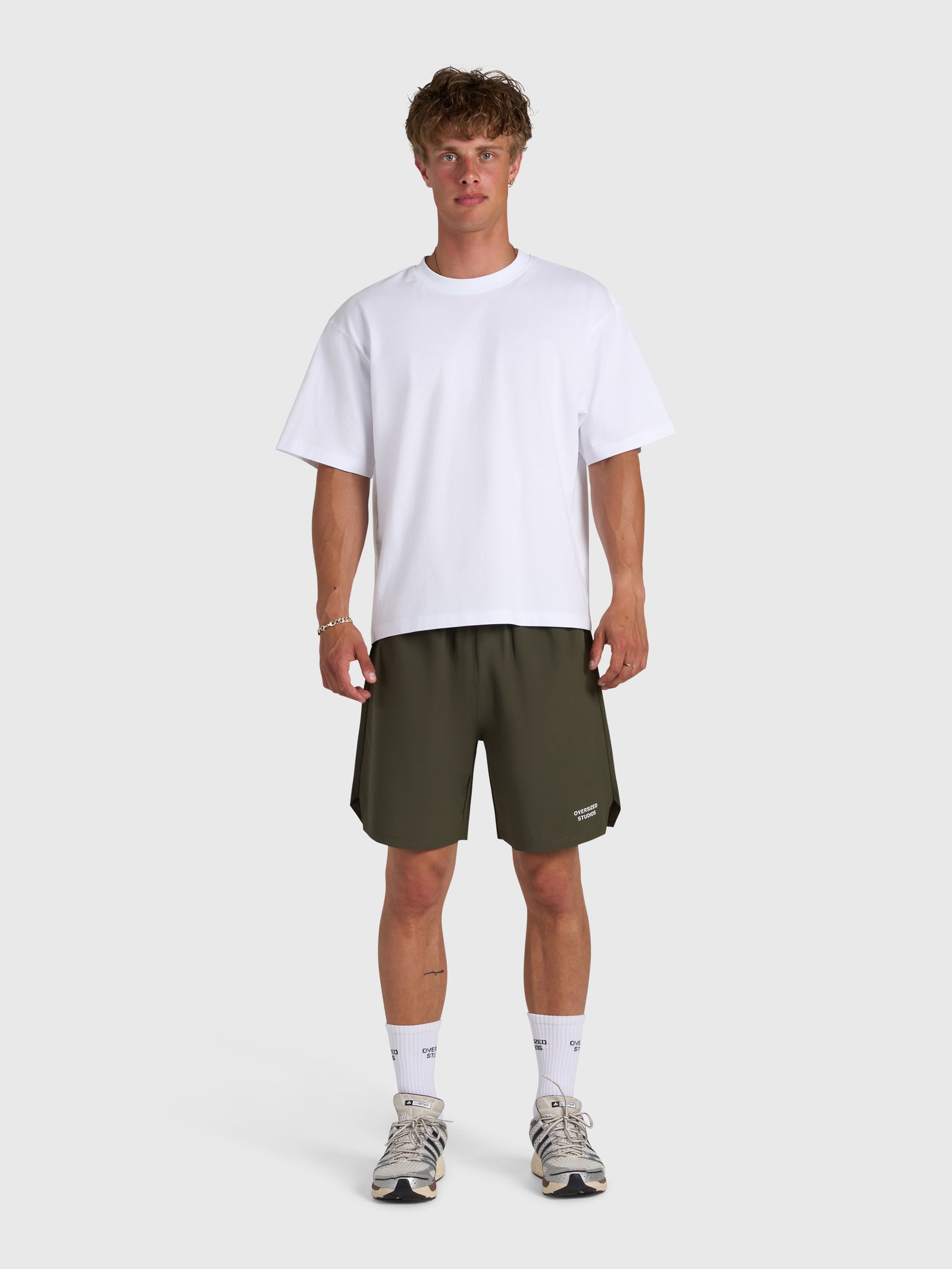 Confidence V2 Tech Shorts - Army/White