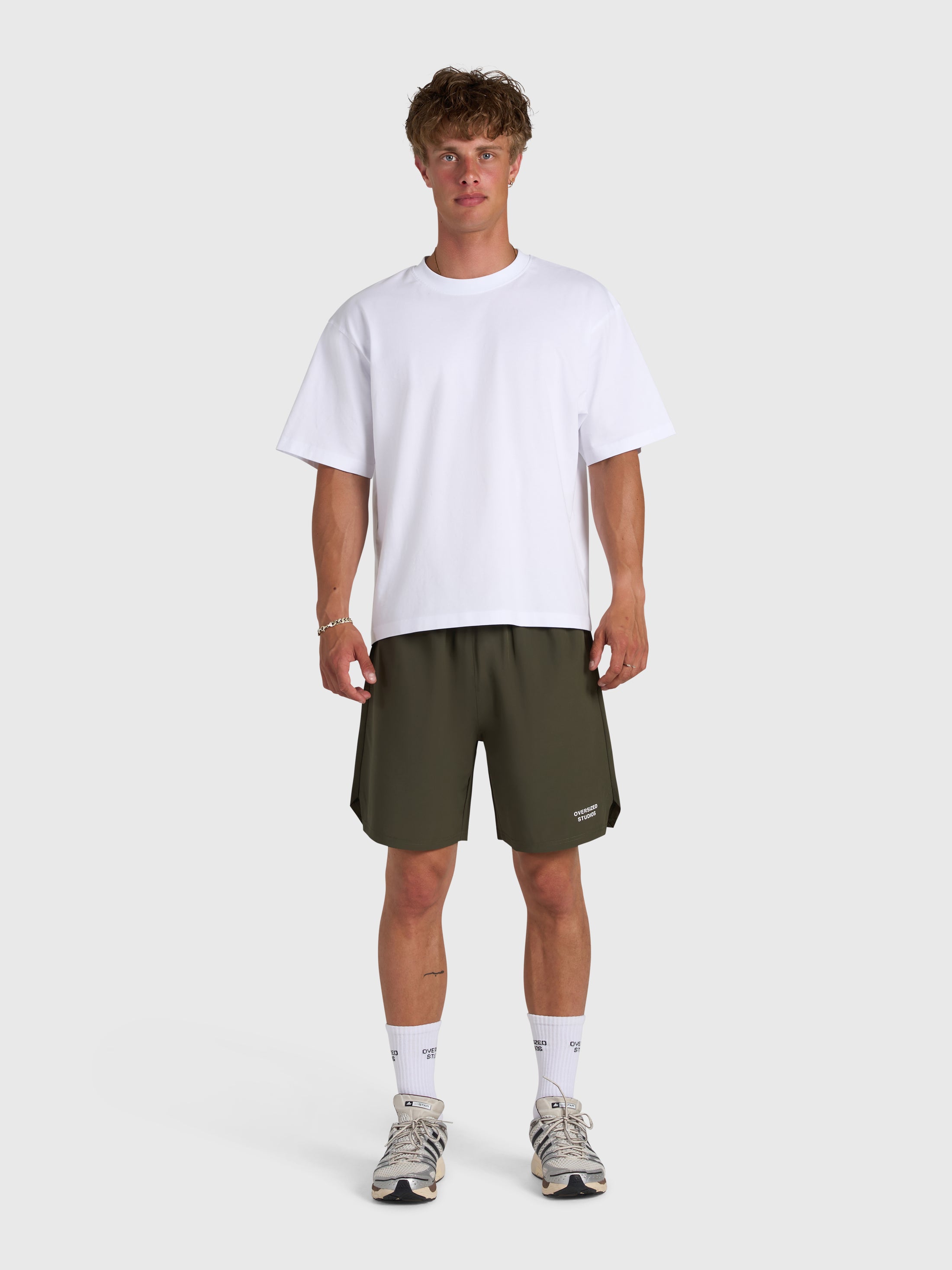 Confidence V2 Tech Shorts - Army/White