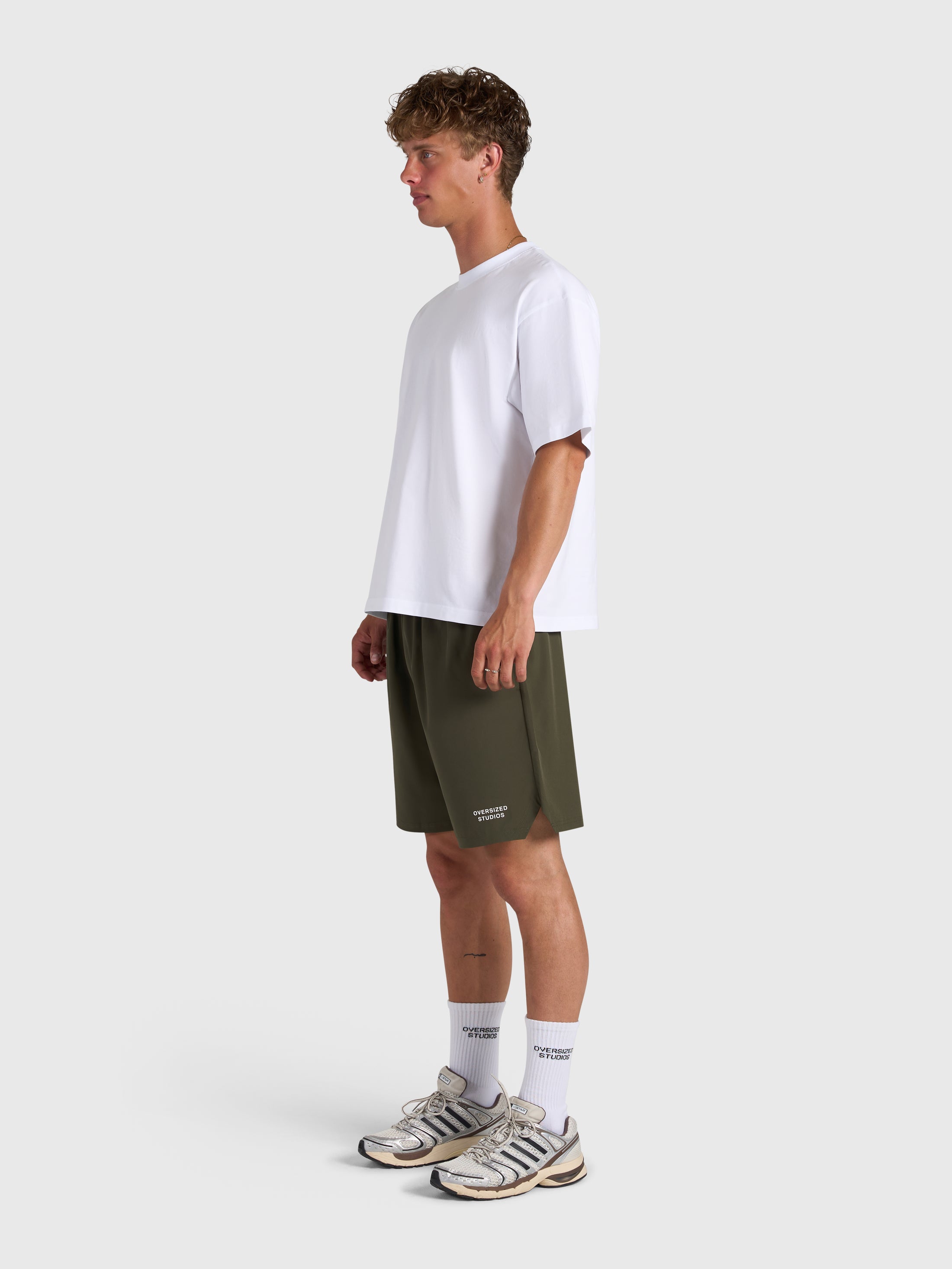 Confidence V2 Tech Shorts - Army/White