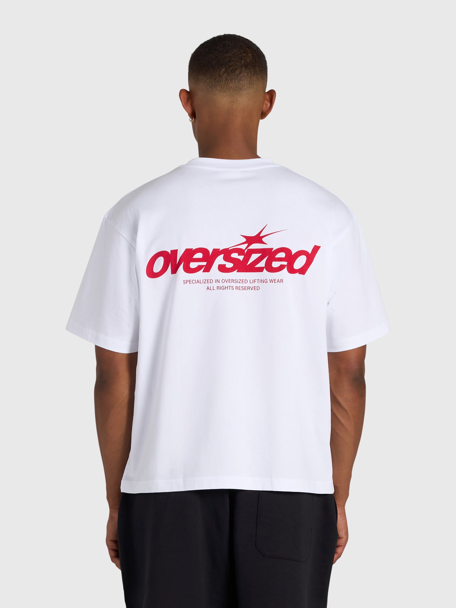 Cursive Box Tee - White/Red