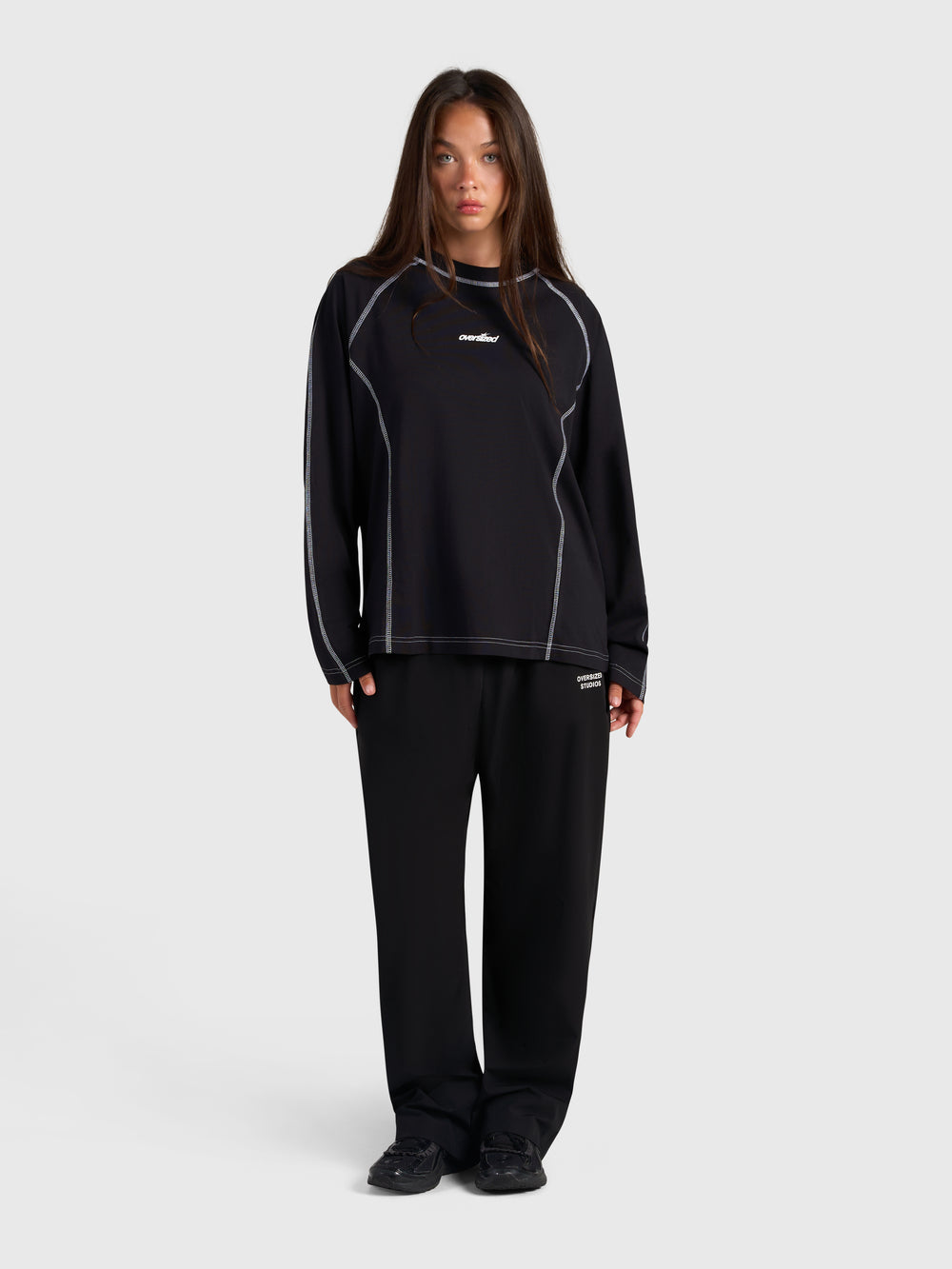 Contrast Raglan Long Sleeve - Black/White
