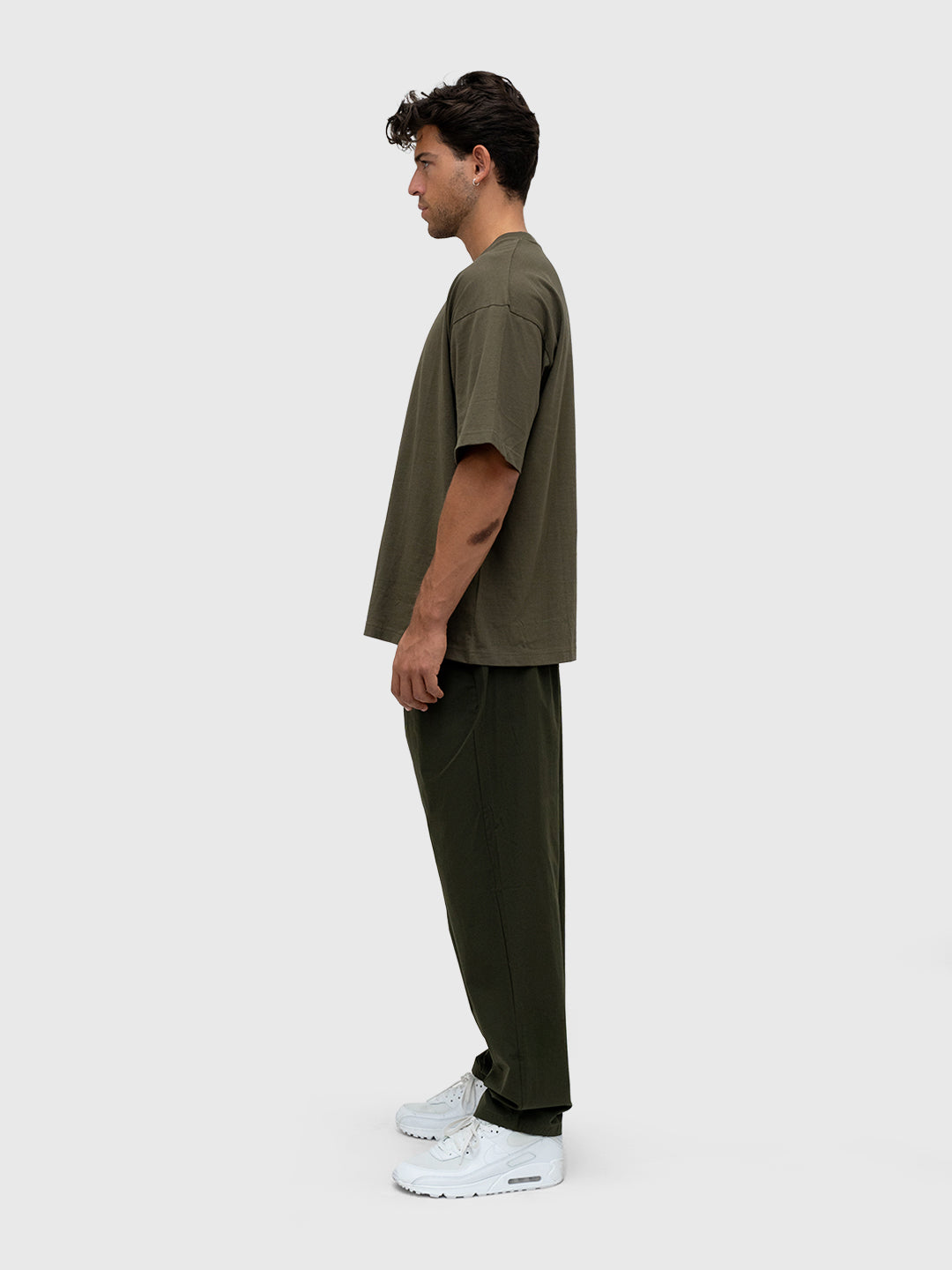 Logo Tech Pants - Khaki/White