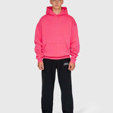 Long Run Hoodie - Hot Pink/White