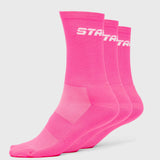 3-Pack Stamina Socks - Pink/White