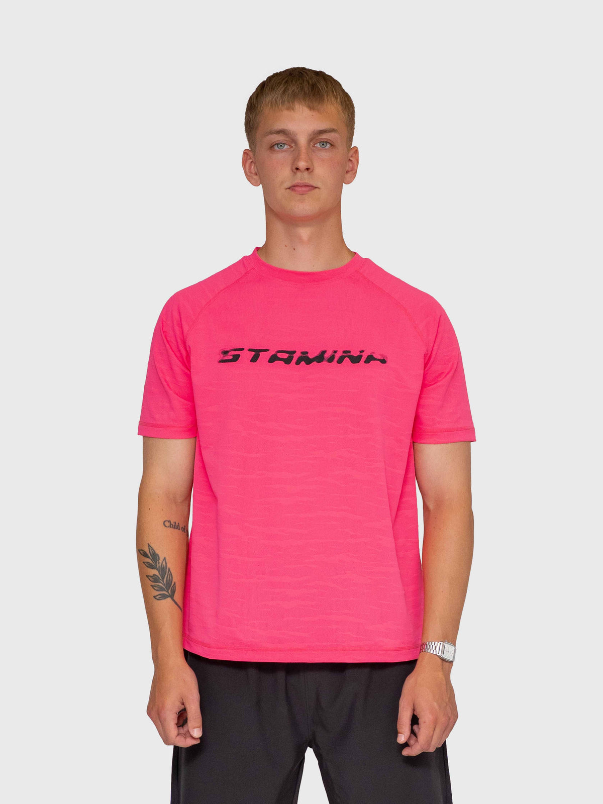 Flow Active Tee - Hot Pink/Black