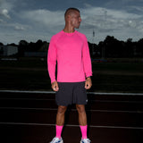 Active Long Sleeve Logo - Hot Pink/White