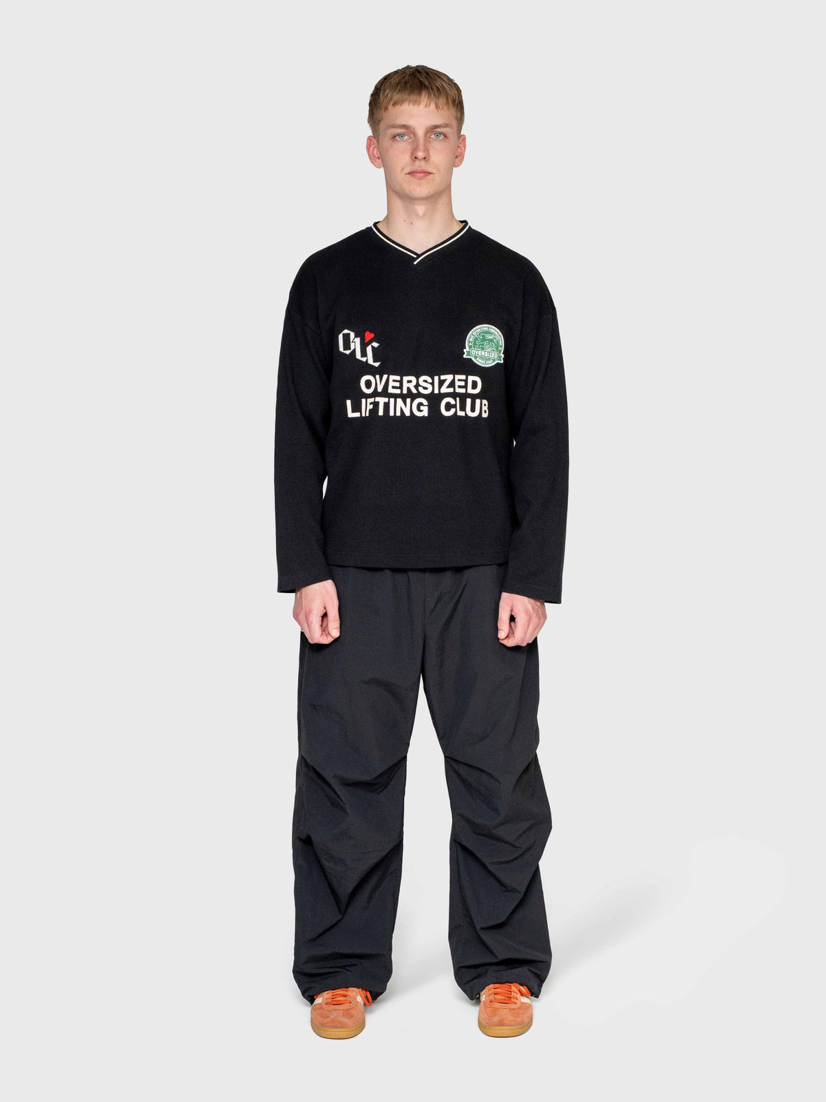 Waffle Football Long Sleeve – Black