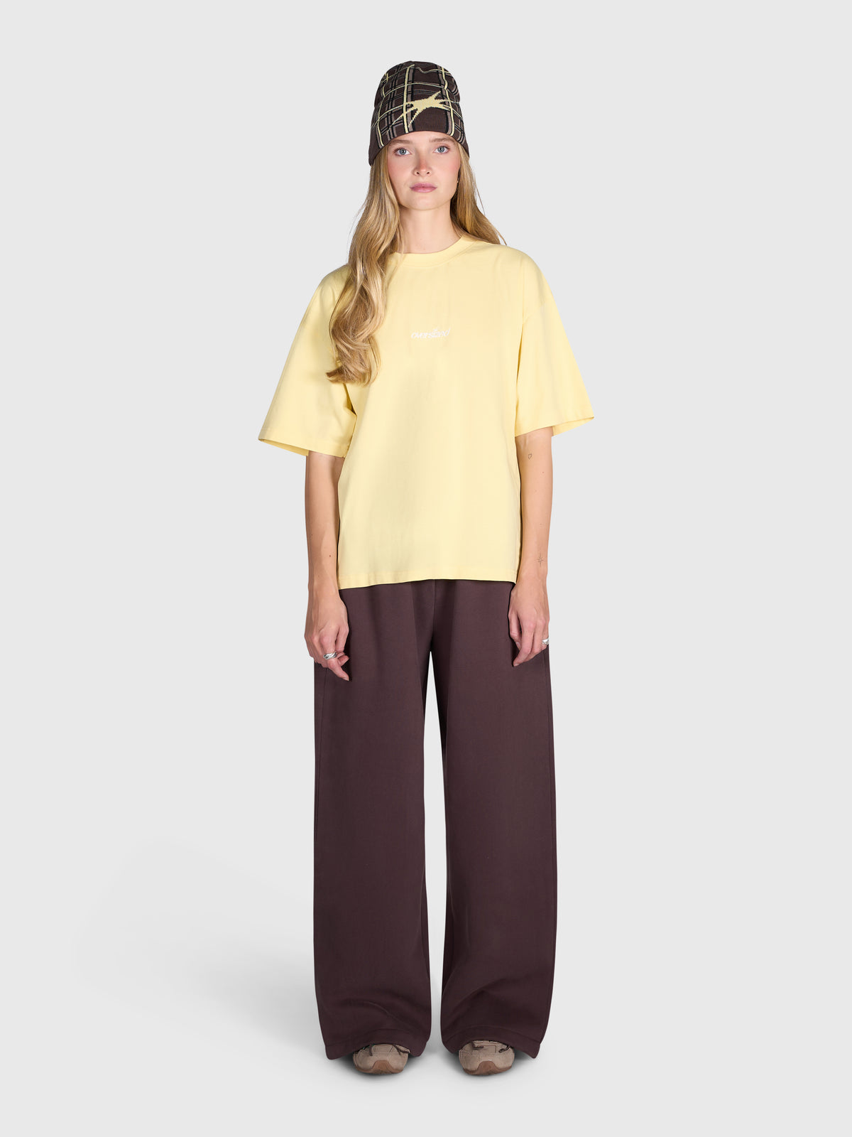 Tartan Baggy Sweatpants - Brown/Brown