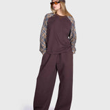 Tartan Raglan Long Sleeve - Brown/Brown