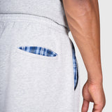 Tartan Baggy Sweatpants - Cloudy Grey/Blue