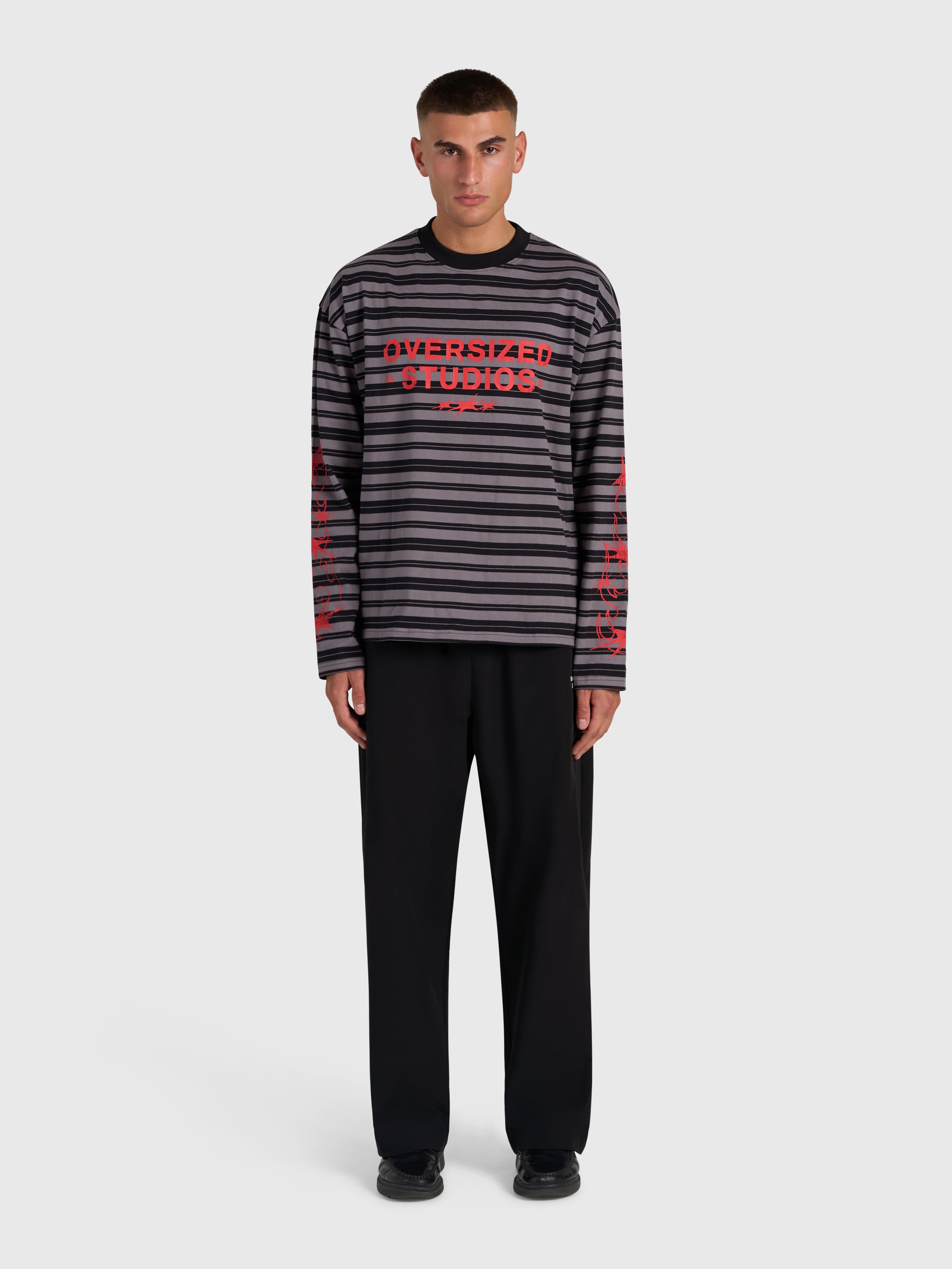 Robbery Printed Long Sleeve - Black/Red