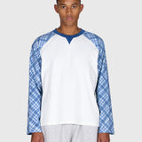 Tartan Raglan Long Sleeve - White/Blue