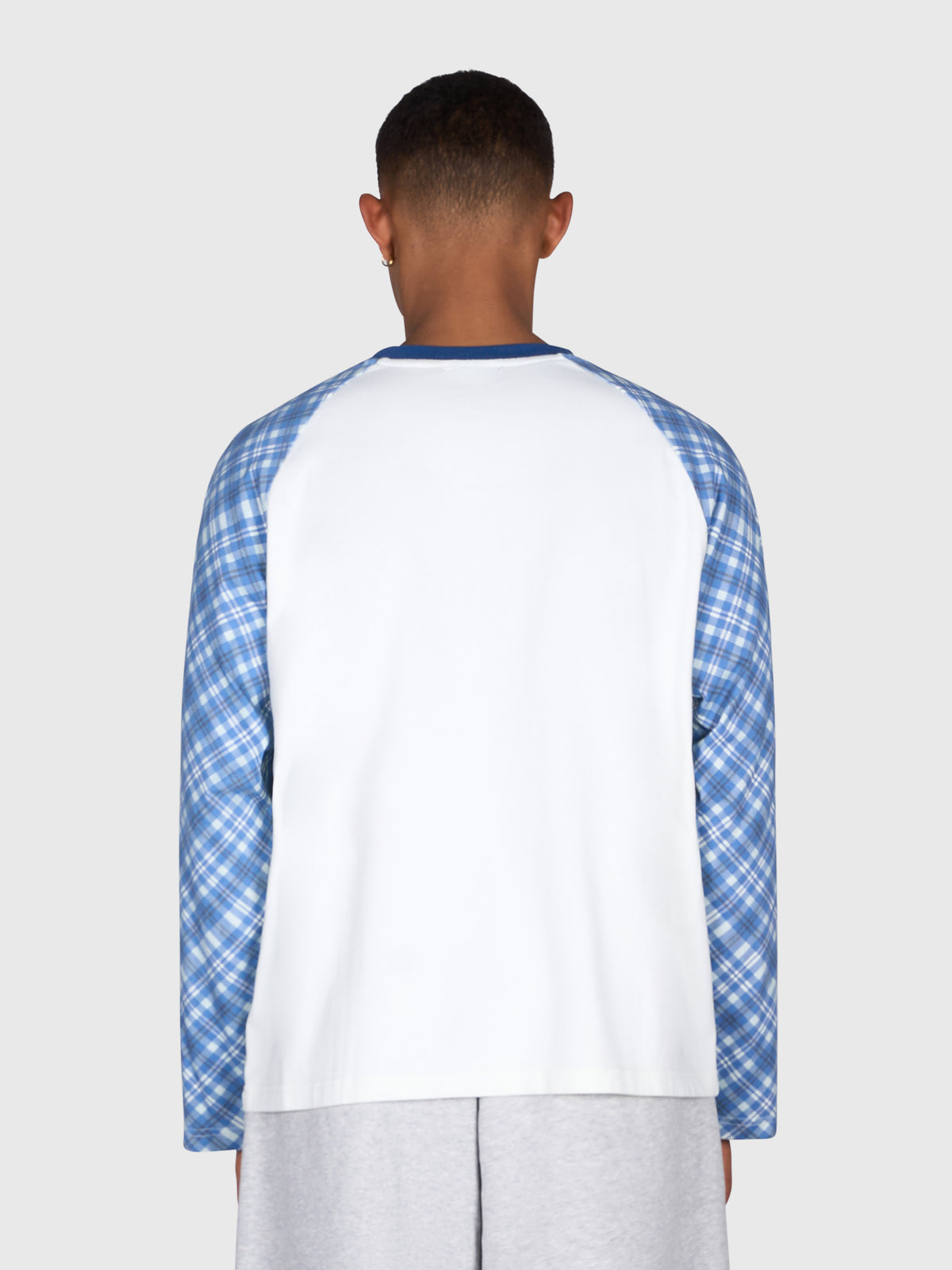Tartan Raglan Long Sleeve - White/Blue
