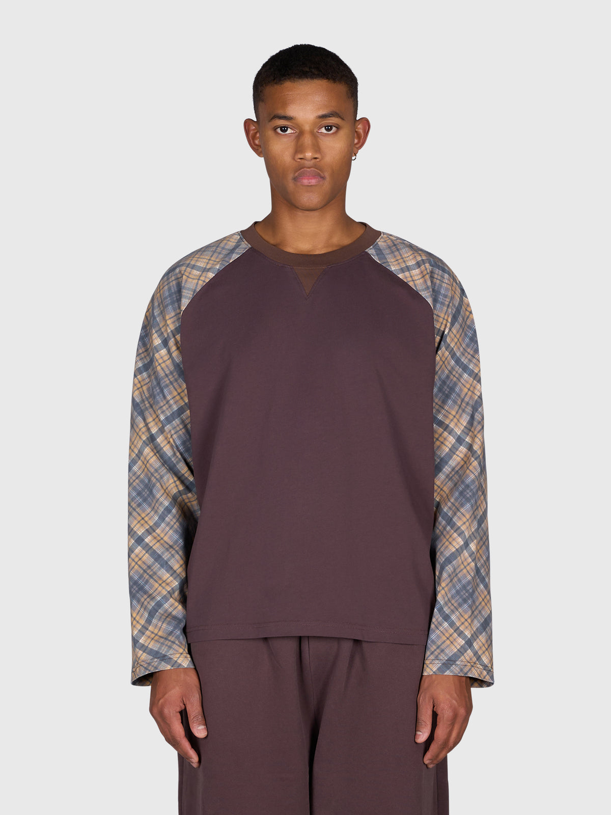 Tartan Raglan Long Sleeve - Brown/Brown