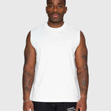 Heavyweight Cut Off Tee - White/Black