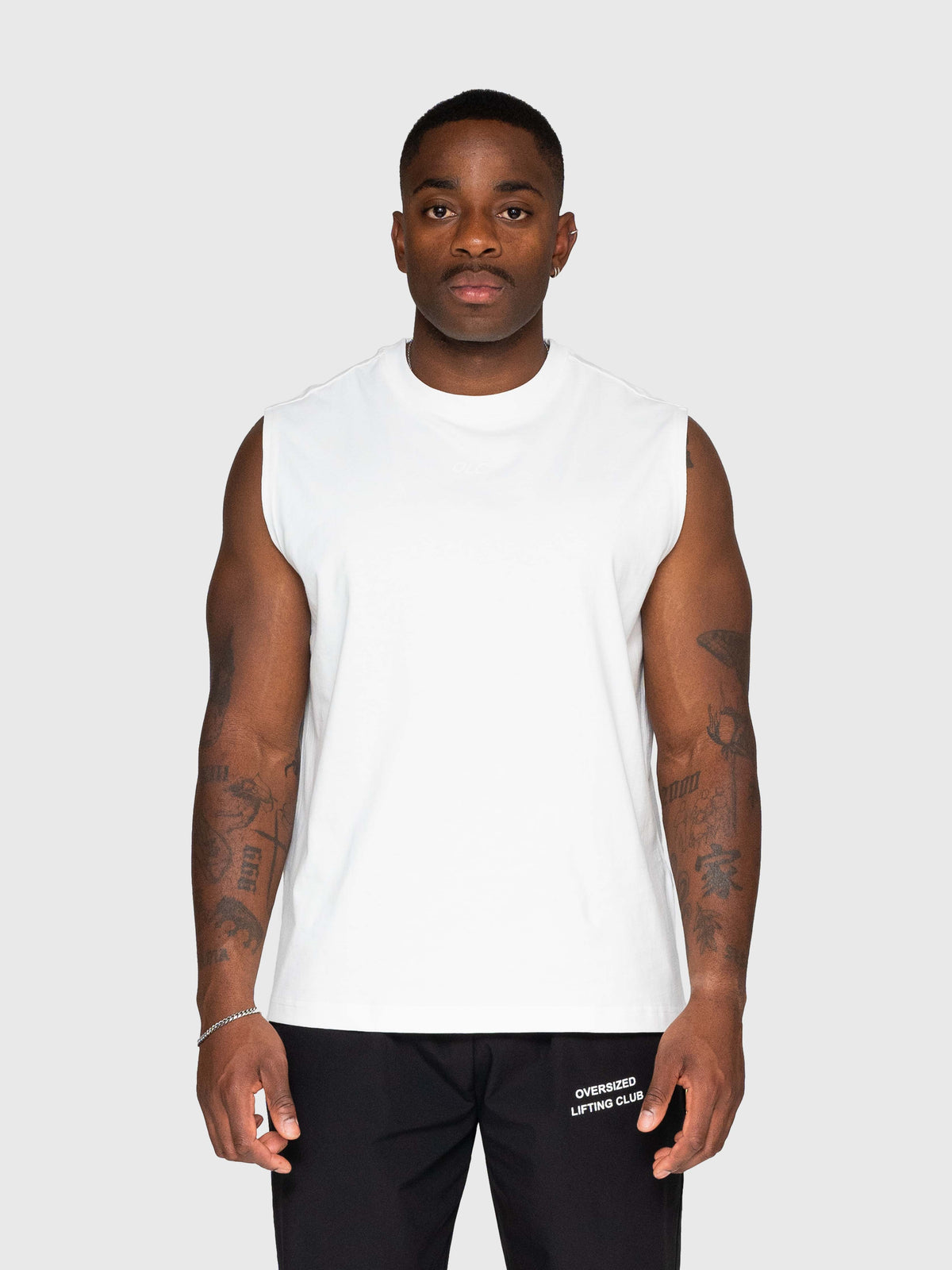 Heavyweight Cut Off Tee - White/Black